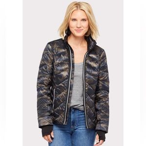 Blanc Noir Camo Puffer Jacket with Reflective Trim Size S